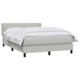 Giroletto a Molle con Materasso Grigio Chiaro 160x210cm Velluto