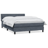 Giroletto a Molle con Materasso Grigio Scuro 160x210 cm Velluto