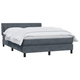 Giroletto a Molle con Materasso Grigio Scuro 160x210 cm Velluto