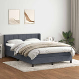 Giroletto a Molle con Materasso Grigio Scuro 160x210 cm Velluto