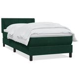 Giroletto a Molle con Materasso Verde Scuro 80x220 cm Velluto