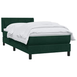 Giroletto a Molle con Materasso Verde Scuro 80x220 cm Velluto