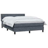 Giroletto a Molle con Materasso Grigio Scuro 140x220 cm Velluto