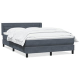 Giroletto a Molle con Materasso Grigio Scuro 160x210 cm Velluto