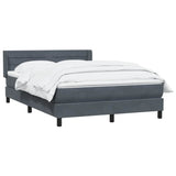 Giroletto a Molle con Materasso Grigio Scuro 160x210 cm Velluto