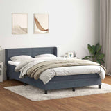 Giroletto a Molle con Materasso Grigio Scuro 160x210 cm Velluto