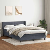 Giroletto a Molle con Materasso Grigio Scuro 140x220 cm Velluto
