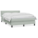 Giroletto a Molle con Materasso Grigio Chiaro 160x210cm Velluto