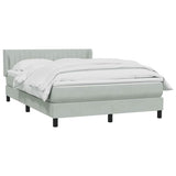 Giroletto a Molle con Materasso Grigio Chiaro 160x210cm Velluto