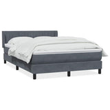 Giroletto a Molle con Materasso Grigio Scuro 160x210 cm Velluto