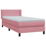 Giroletto a Molle con Materasso Rosa 90x220 cm Velluto
