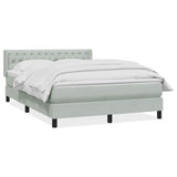 Giroletto a Molle con Materasso Grigio Chiaro 160x210cm Velluto