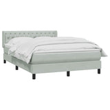 Giroletto a Molle con Materasso Grigio Chiaro 160x210cm Velluto