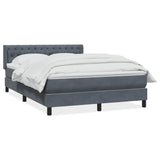 Giroletto a Molle con Materasso Grigio Scuro 160x210 cm Velluto