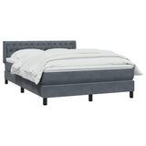 Giroletto a Molle con Materasso Grigio Scuro 160x210 cm Velluto