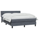Giroletto a Molle con Materasso Grigio Scuro 160x210 cm Velluto