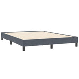 Giroletto a Molle con Materasso Grigio Scuro 160x210 cm Velluto
