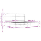 Giroletto senza Materaso in Metallo Rovere Sonoma 193x203 cm
