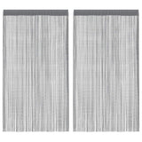 Tende a fili 2 pz Antracite 100x250 cm