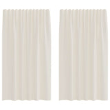 Tende in Voile con Tasche per Aste 2 pz Crema