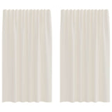 Tende in Voile con Tasche per Aste 2 pz Crema