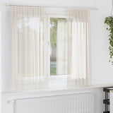 Tende in Voile con Tasche per Aste 2 pz Crema