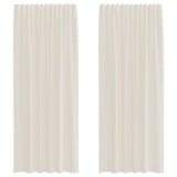Tende in Voile con Tasche per Aste 2 pz Crema