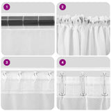 Tende in Voile con Tasche per Aste 2 pz Grigio Scuro