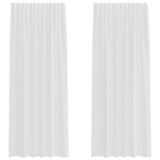 Tende in Voile con Tasche per Aste 2 pz Bianco