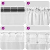 Tende in Voile con Tasche per Aste 2 pz Bianco