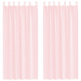 Tende in Voile con Passanti 2 pz Rosa Chiaro 140x225 cm
