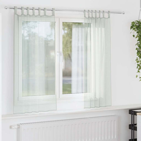 Tende in Voile con Passanti 2 pz Grigio Chiaro 140x175 cm