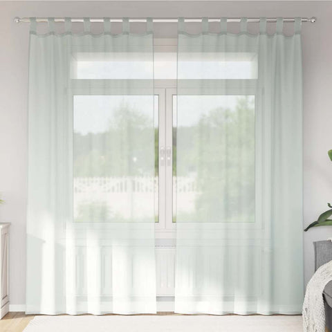 Tende in Voile con Passanti 2 pz Grigio Chiaro 140x225 cm