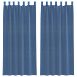Tende in Voile con Passanti 2 pz Blu Reale 140x225 cm