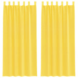 Tende in Voile con Passanti 2 pz Giallo 140x225 cm