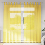 Tende in Voile con Passanti 2 pz Giallo 140x225 cm