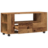 Mobile Porta TV con Ruote Legno Antico 102x34,5x43cm Truciolato