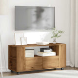 Mobile Porta TV con Ruote Artigianale 102x34,5x43 cm Truciolato