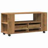 Mobile Porta TV con Ruote Artigianale 102x34,5x43 cm Truciolato