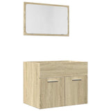 Set Mobili da Bagno 2 pz Rovere Sonoma in Legno truciolato
