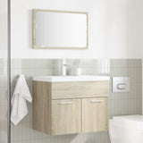 Set Mobili da Bagno 2 pz Rovere Sonoma in Legno truciolato