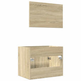 Set Mobili da Bagno 2 pz Rovere Sonoma in Legno truciolato