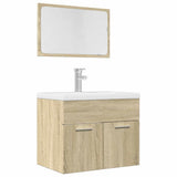 Set Mobili da Bagno 2 pz Rovere Sonoma in Legno truciolato
