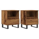Comodini 2pz Legno Antico 40x35x50 cm in Legno truciolato