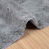 Tappeto Shaggy a Pelo Lungo NAVARRA Grigio Chiaro 160x160 cm