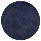 Tappeto Shaggy a Pelo Lungo NAVARRA Blu Marino 100x100 cm