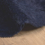 Tappeto Shaggy a Pelo Lungo NAVARRA Blu Marino 100x100 cm