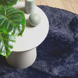 Tappeto Shaggy a Pelo Lungo NAVARRA Blu Marino 100x100 cm
