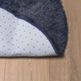 Tappeto Shaggy a Pelo Lungo NAVARRA Blu Marino 200x200 cm