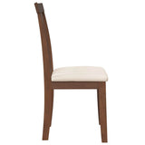 Sedie da Pranzo con Cuscini 2pz Marrone Legno Massello di Hevea